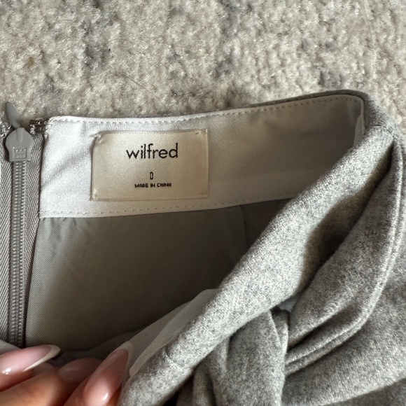 Aritzia Wilfred wrap-front skirt Grey wool & cashmere - Picture 3 of 3